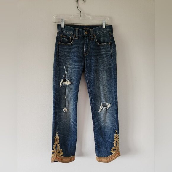 POLO RALPH LAUREN | Waverly Straight Crop Jeans In Indigo Sz 25 - Picture 2 of 6